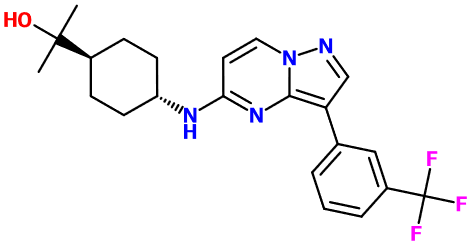 (image for) MC017723 Cyclohexanemethanol, α,α-dimethyl-4-[[3-[3-(trifluoromethyl)phenyl]pyrazolo[1,5-a]pyrimidin-5-yl]amino]-, trans-
